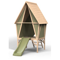 Дитячий ігровий будиночок EXIT Yuki 300 з гіркою, з кипарису